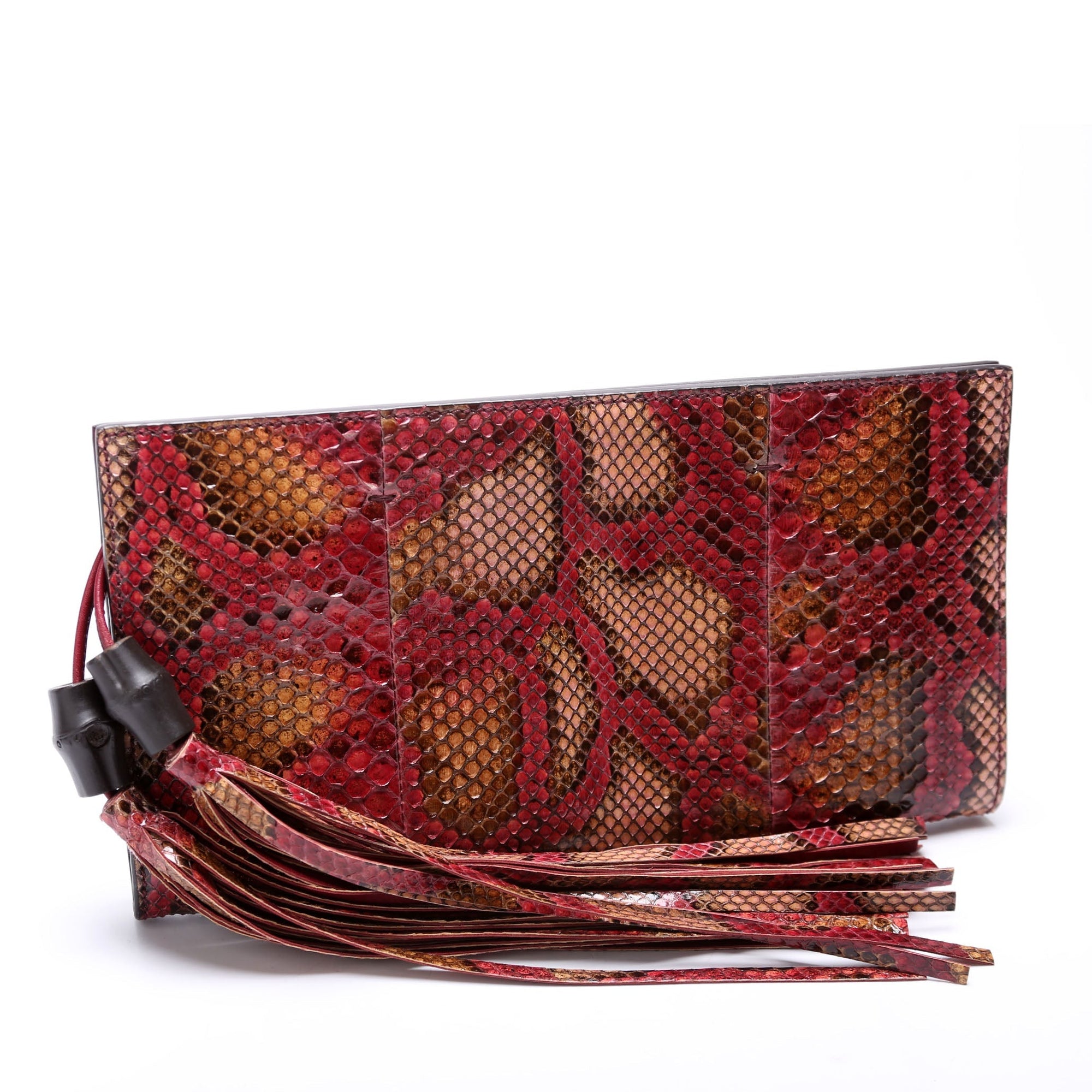GCCI  Bamboo Tassel Snakeskin Clutch