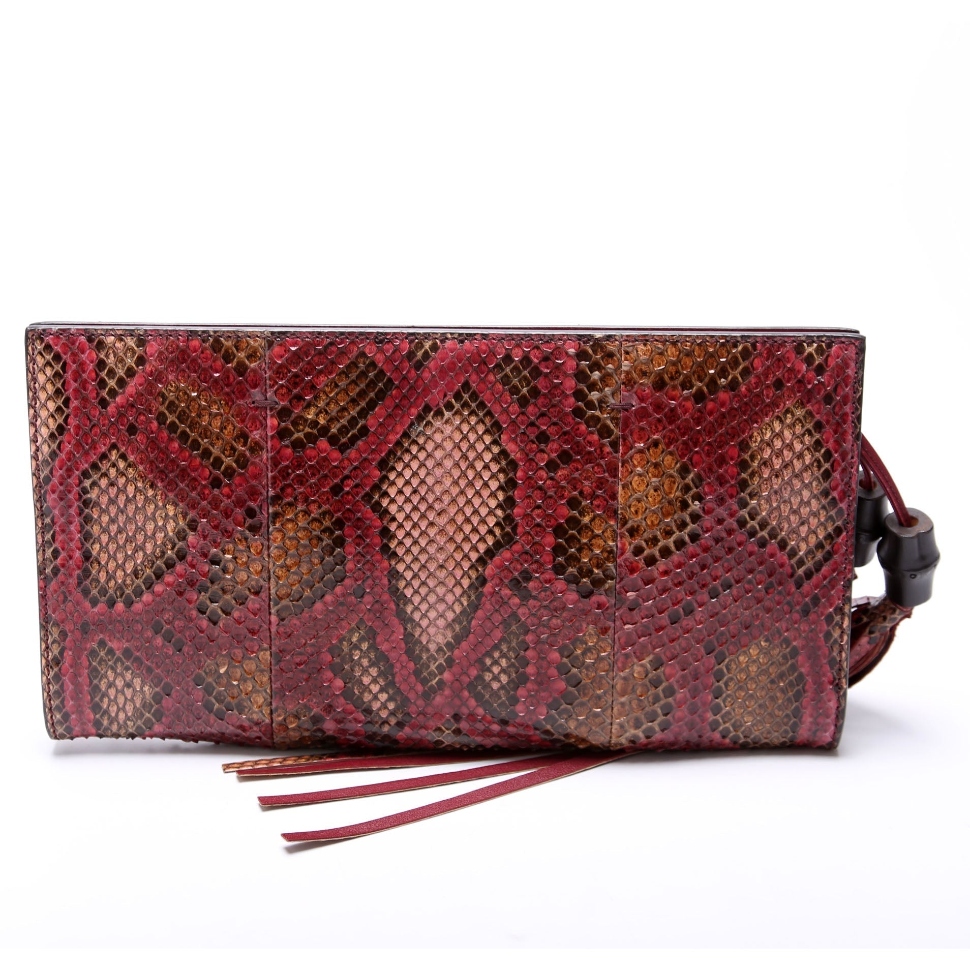 GCCI  Bamboo Tassel Snakeskin Clutch