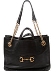 GCCI   Horsebit Large Leather Tote Black