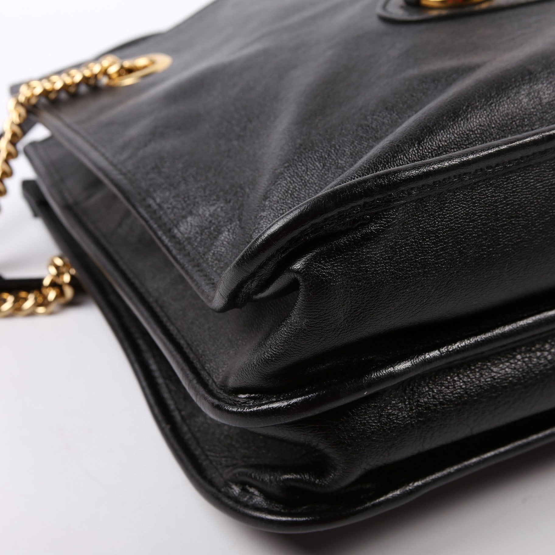 GCCI   Horsebit Large Leather Tote Black