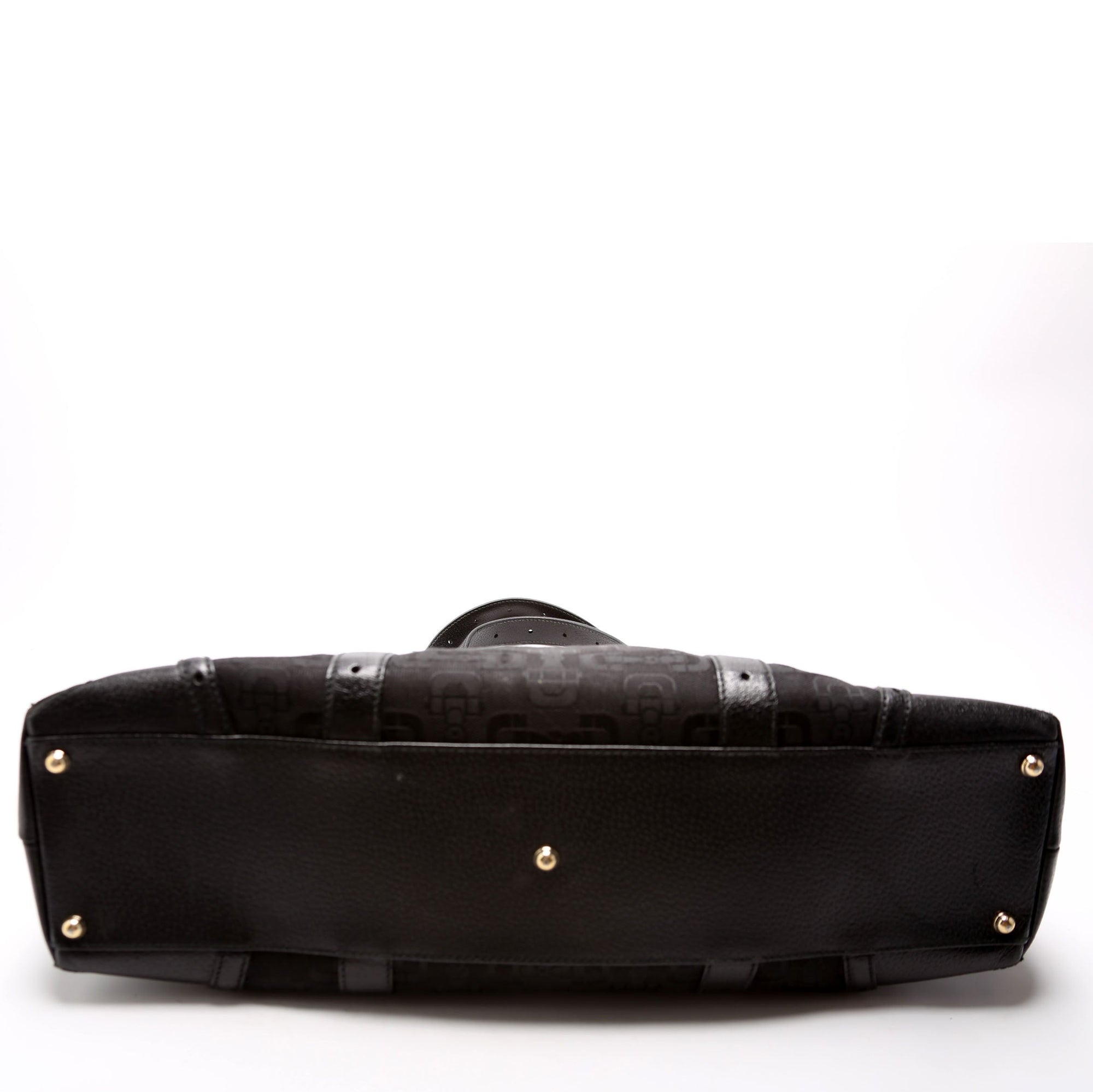 GCCI  Horsebit Canvas/Leather Shoulder Bag Black