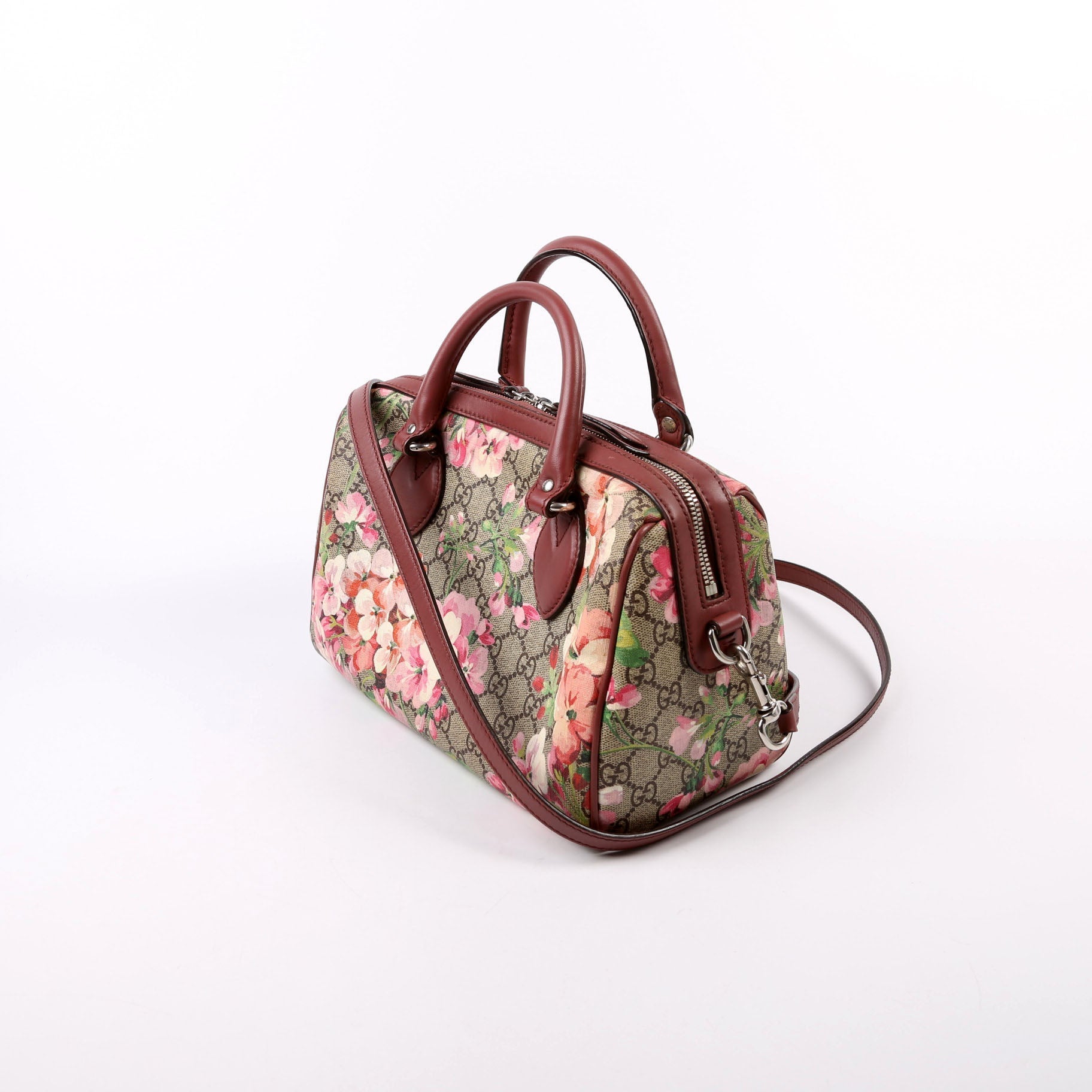 GCCI  GG Supreme Blooms Boston Bag Small