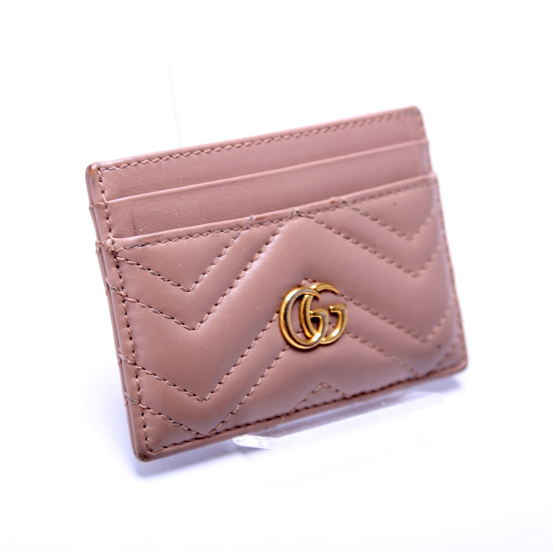 GCCI  GG Marmont Card Holder Beige