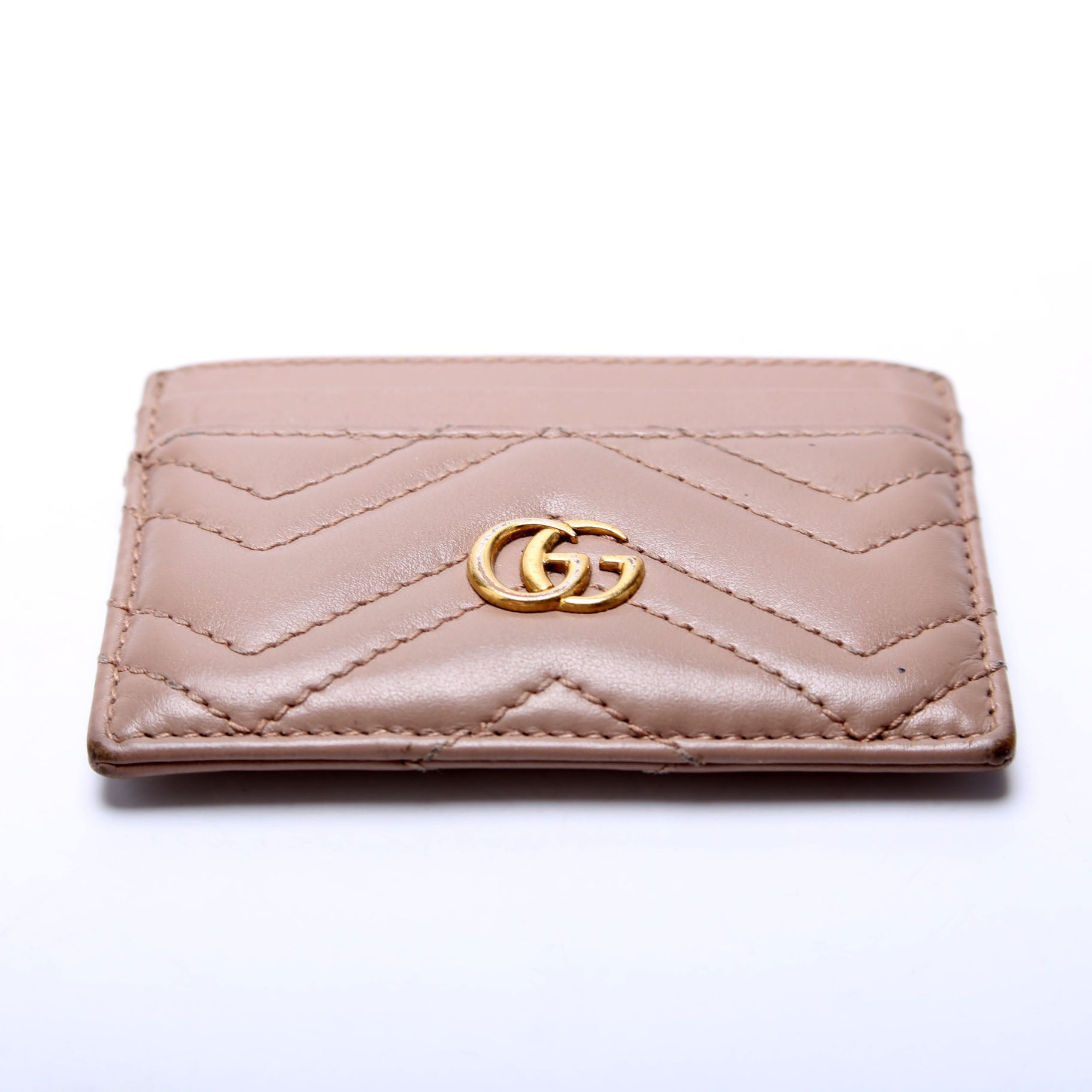 GCCI  GG Marmont Card Holder Beige