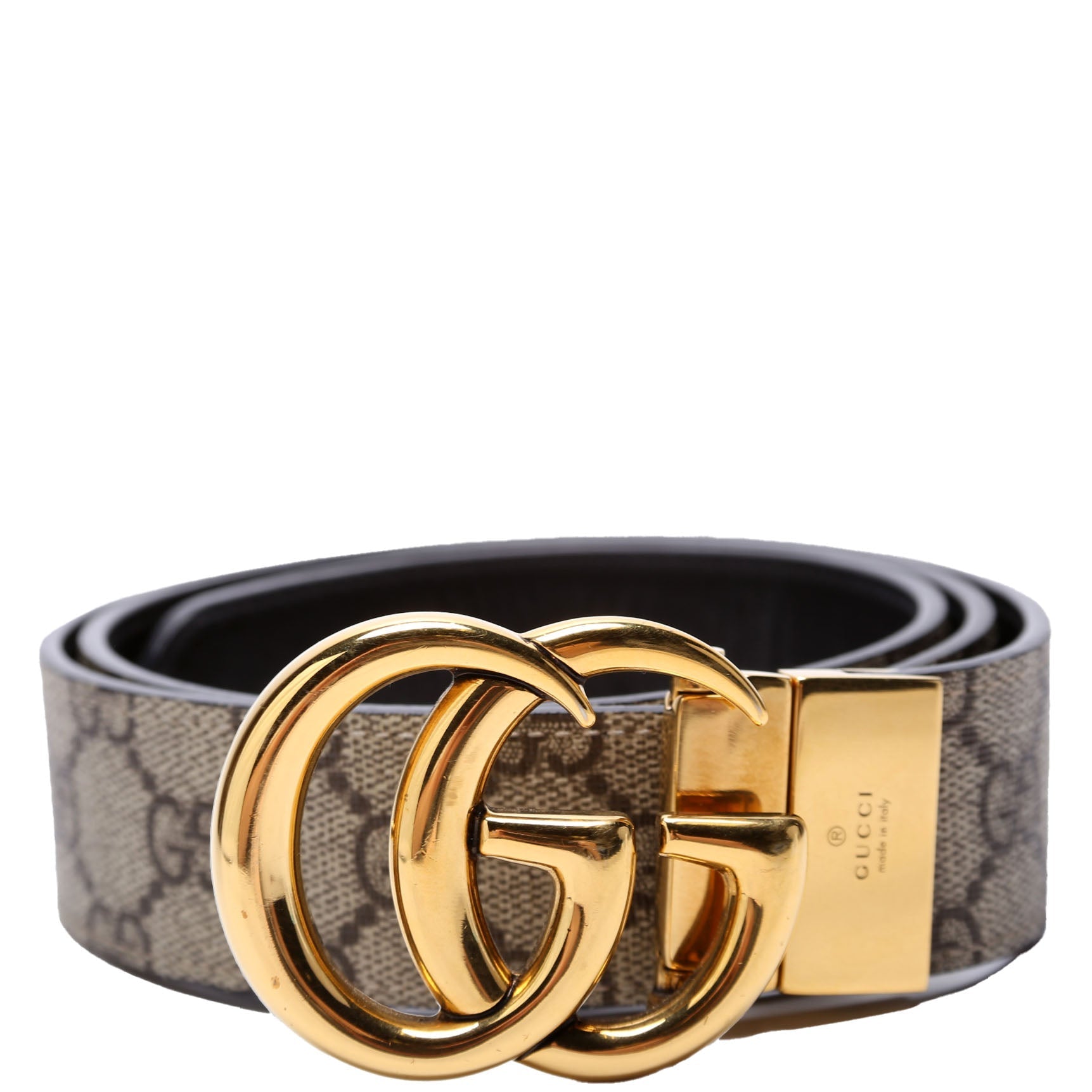 GCCI  GG Marmont Reversible Supreme/Leather Belt Size / Brown