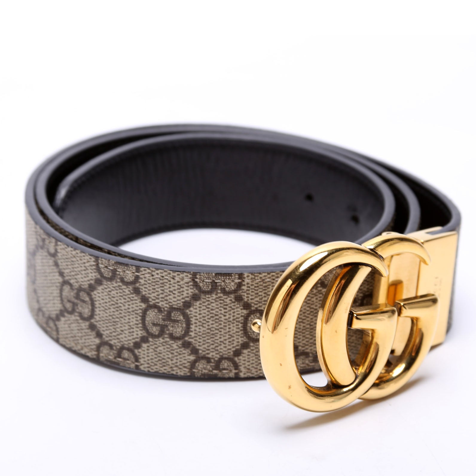 GCCI  GG Marmont Reversible Supreme/Leather Belt Size / Brown