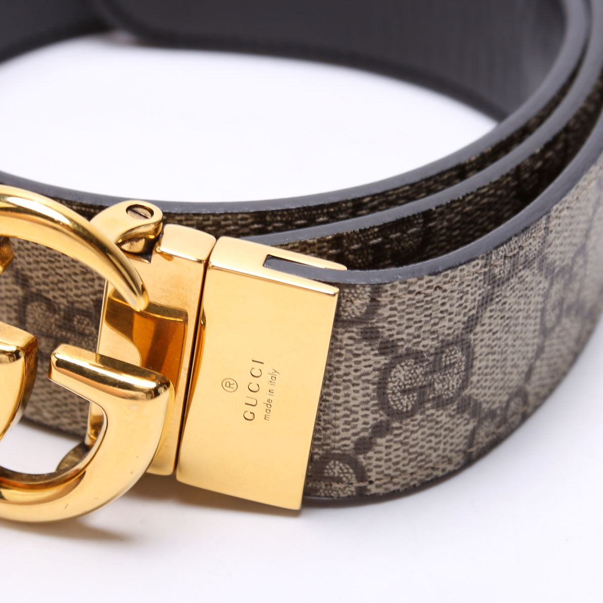 GCCI  GG Marmont Reversible Supreme/Leather Belt Size / Brown