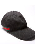 GCCI  GG Canvas Web Cap Hat Size XXL Black