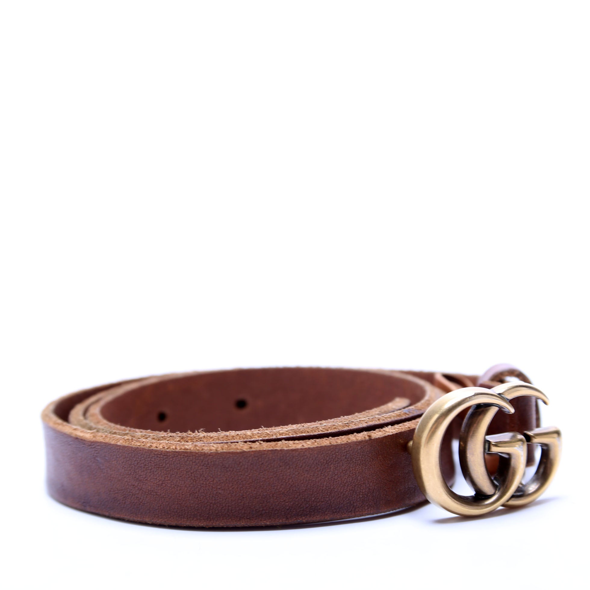 GCCI  GG Marmont Thin Belt Size / Brown