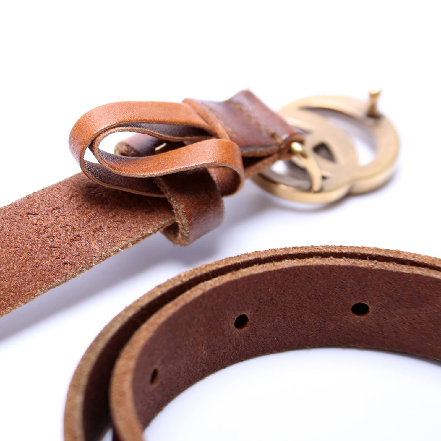 GCCI  GG Marmont Thin Belt Size / Brown