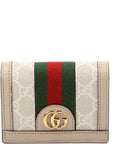GCCI  Ophidia GG Card Case Wallet Beige