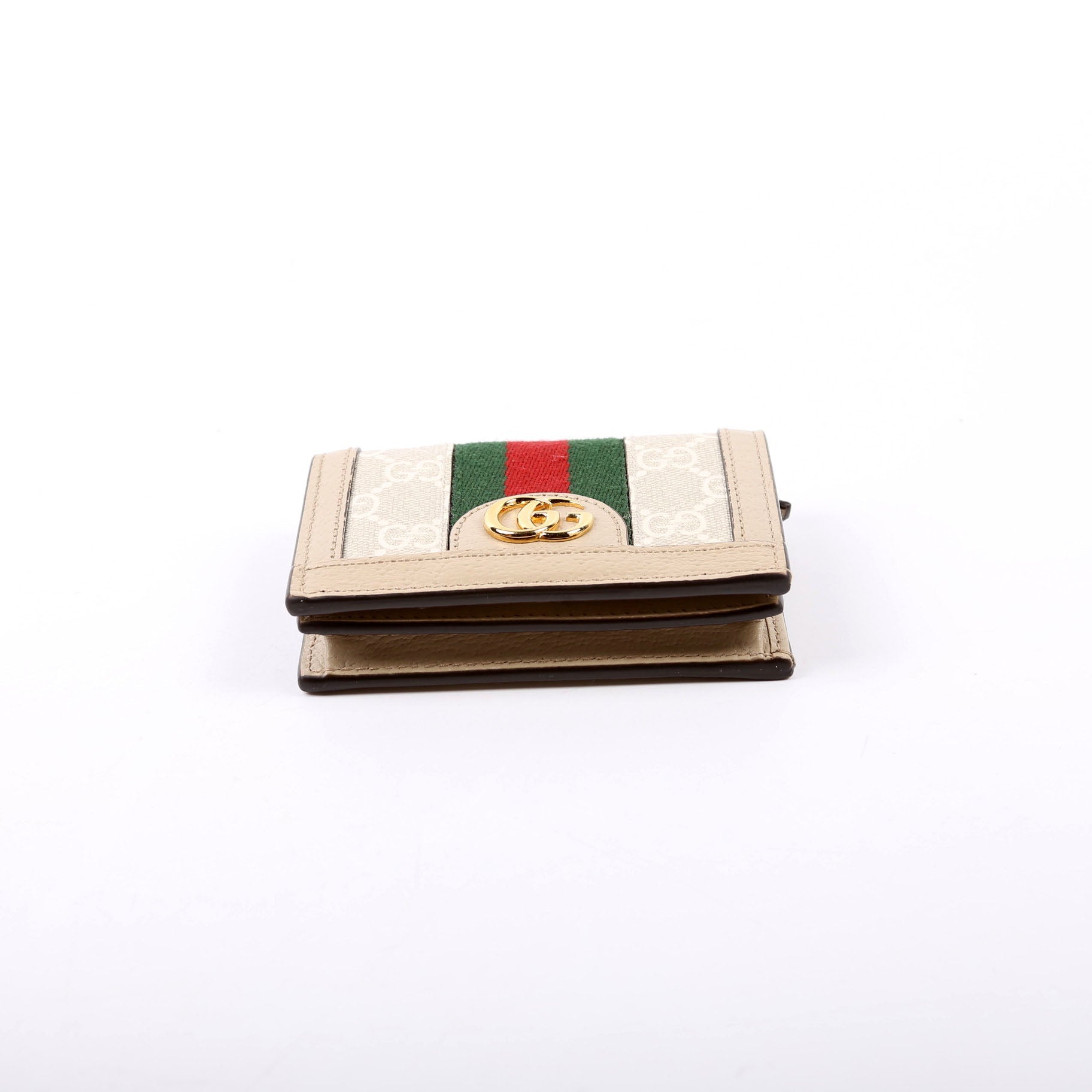 GCCI  Ophidia GG Card Case Wallet Beige