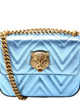GCCI  Broadway Metalic Matelasse Shoulder Bag Blue