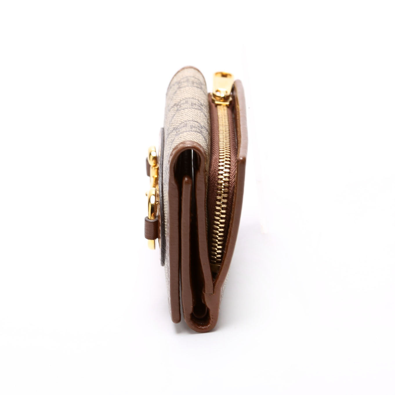 GCCI  Horsebit  GG Supreme Card Case Brown