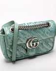 GCCI  Marmont Sequin Shoulder Mini Flap Teal
