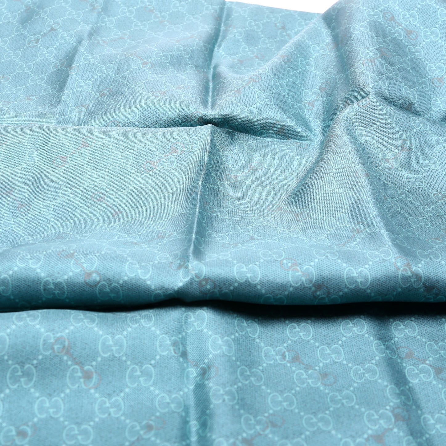 GCCI  GG With Horsebit Silk Square CM Scarf Teal