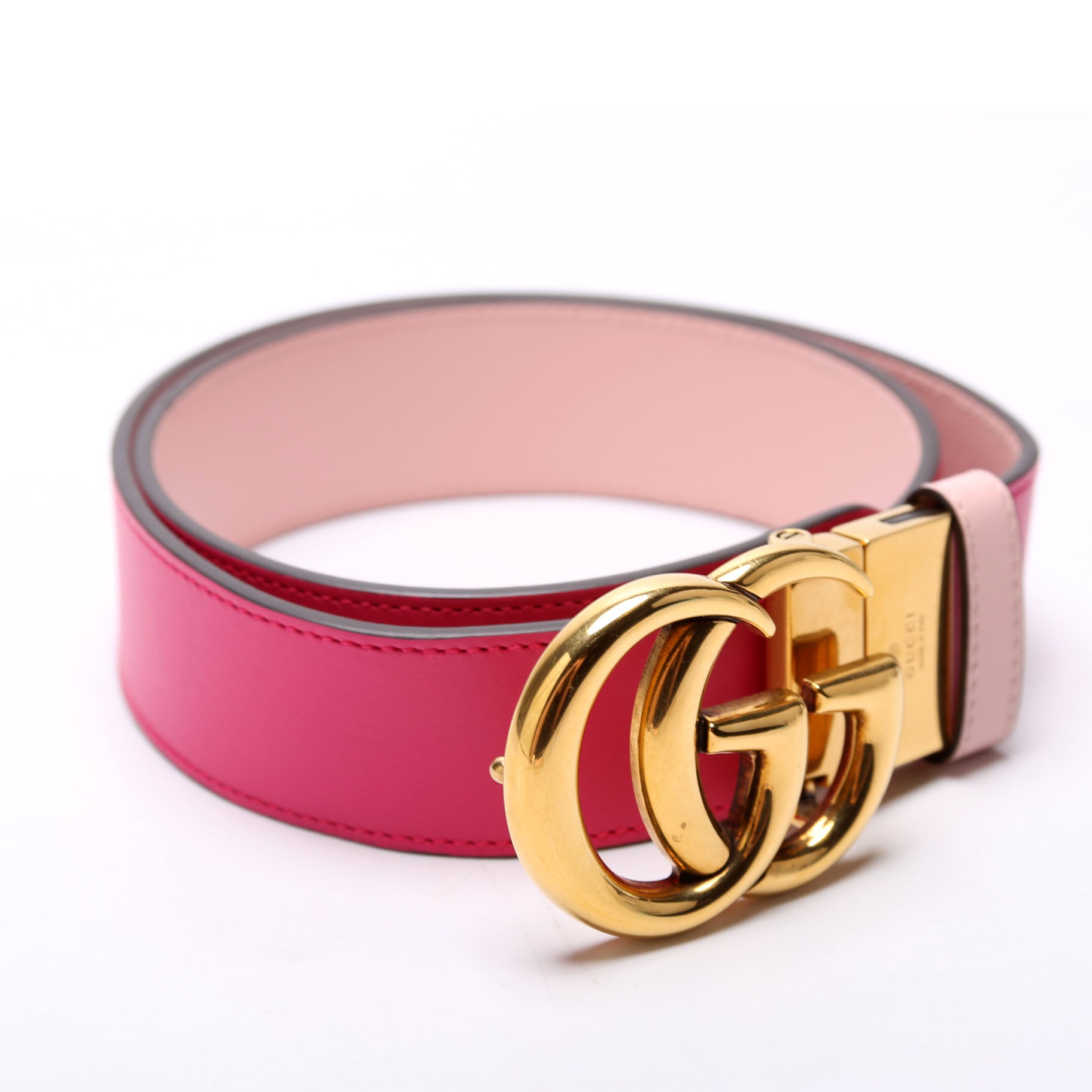GCCI  GG Marmont Reversible Leather Belt Size / Pink