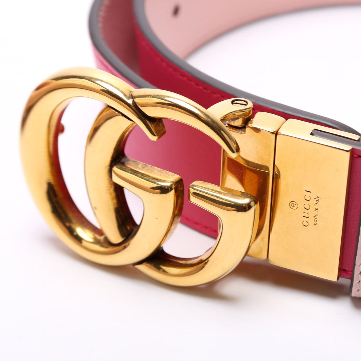 GCCI  GG Marmont Reversible Leather Belt Size / Pink