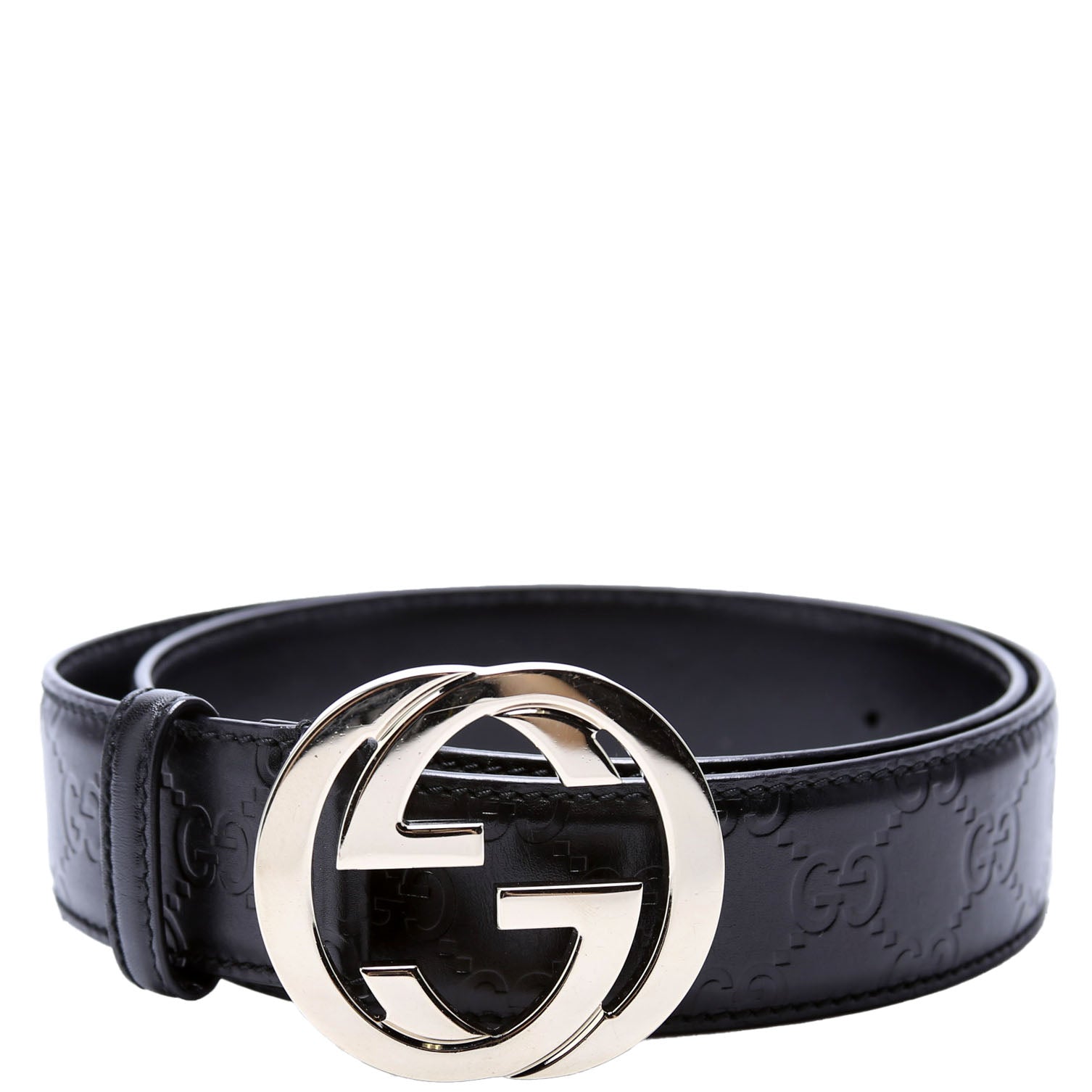 GCCI  Interlocking Leather Belt Size / Black