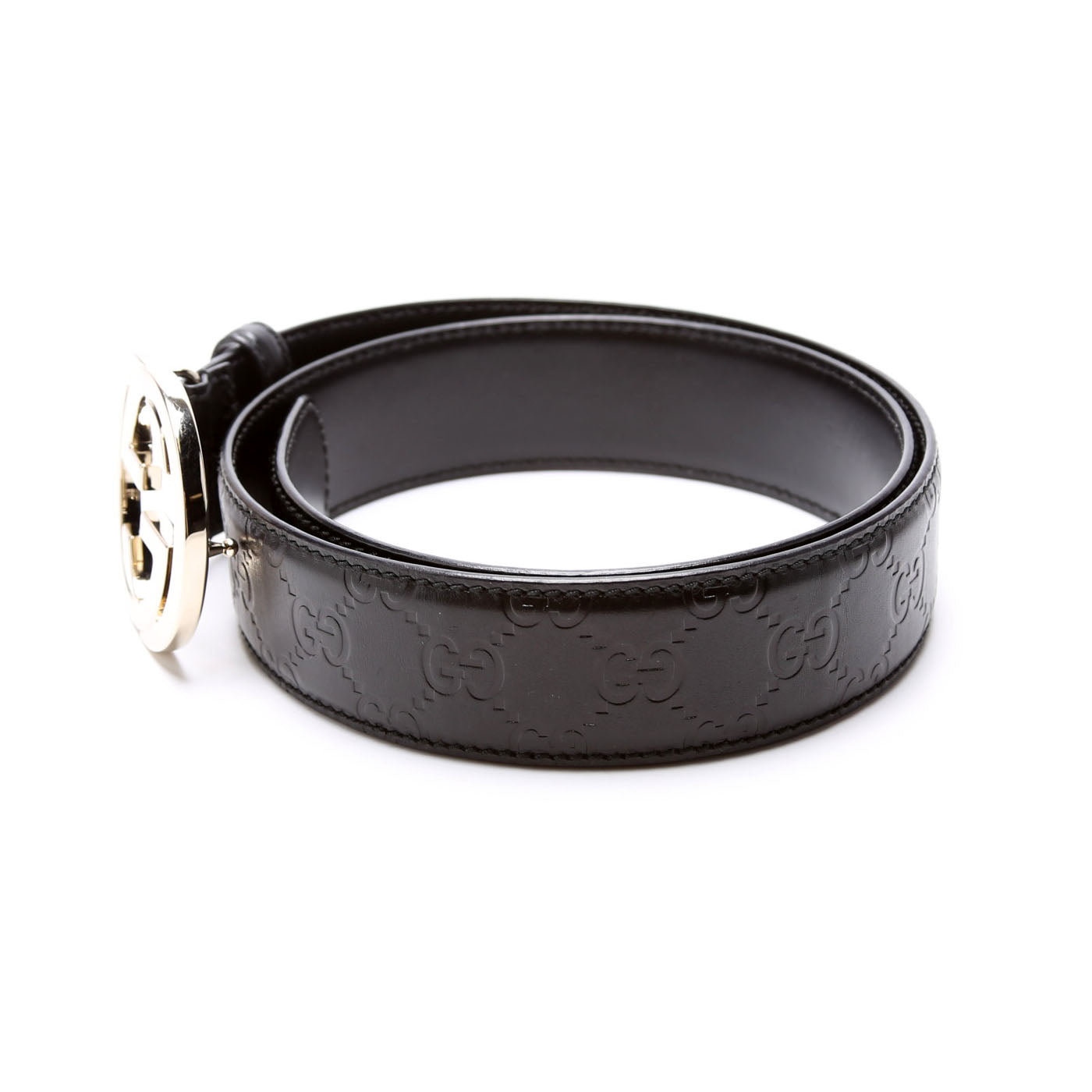 GCCI  Interlocking Leather Belt Size / Black