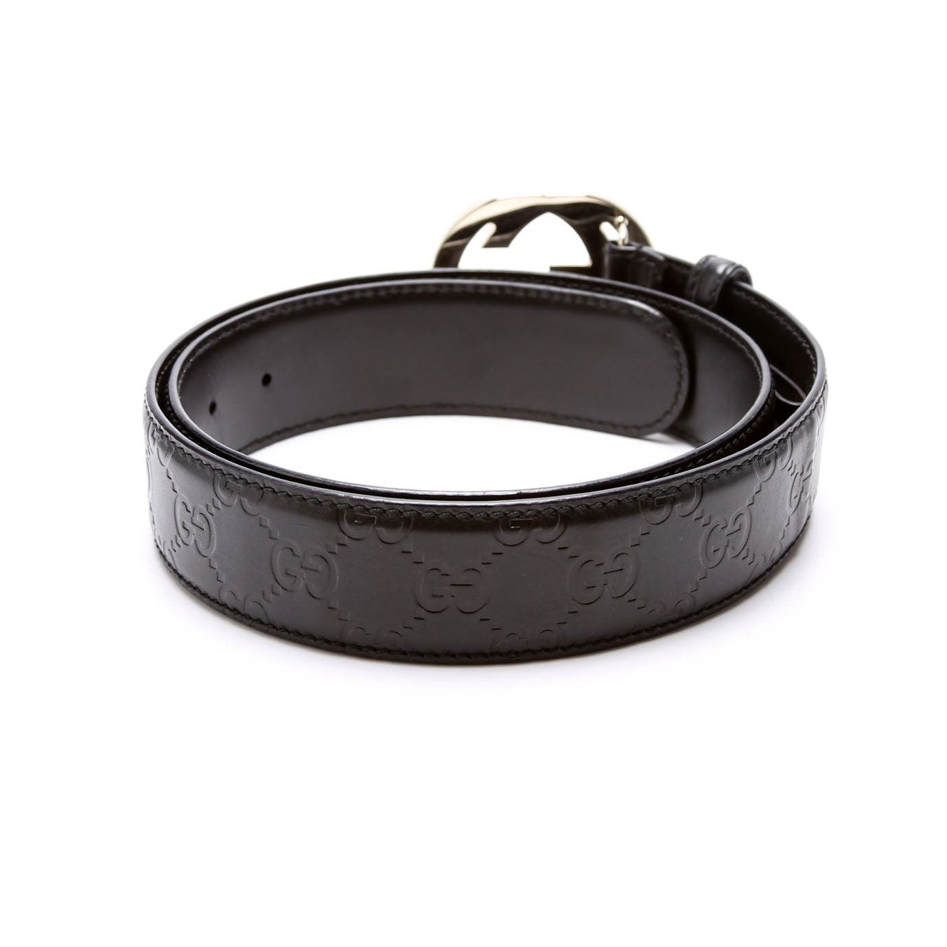 GCCI  Interlocking Leather Belt Size / Black