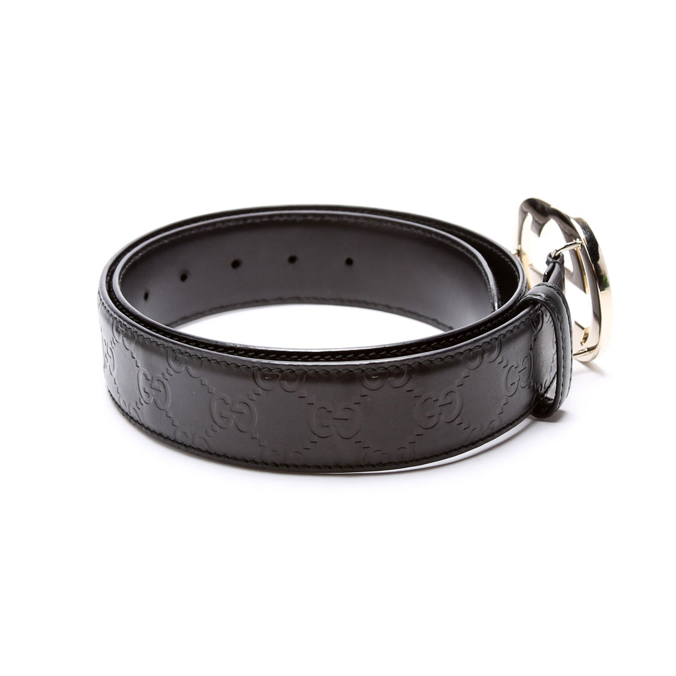 GCCI  Interlocking Leather Belt Size / Black