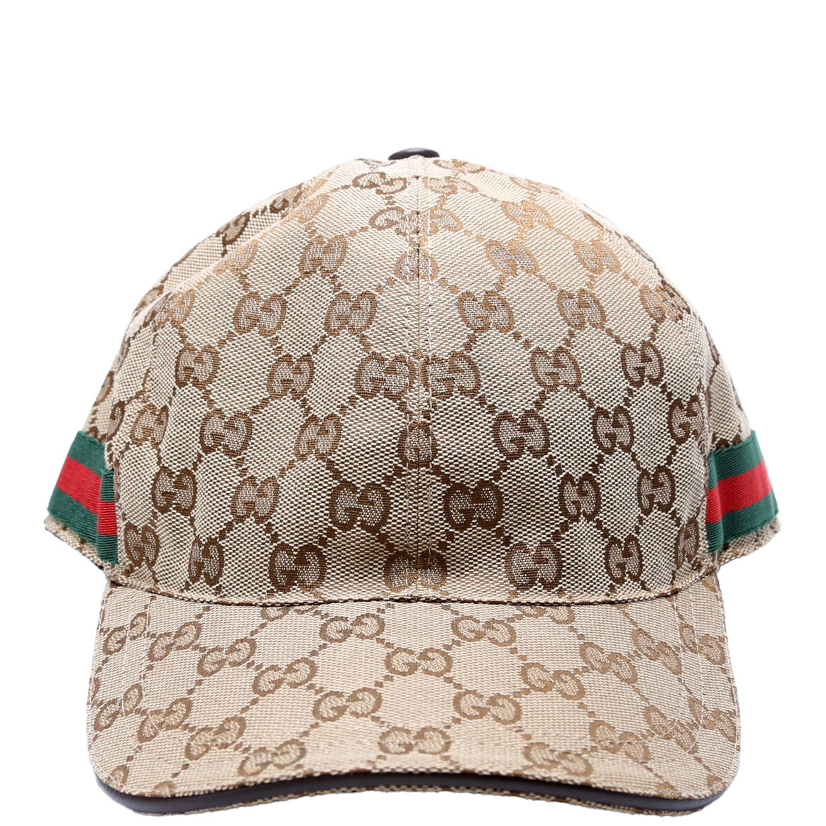 GCCI  GG Canvas Web Hat Size Medium Brown