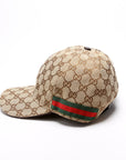 GCCI  GG Canvas Web Hat Size Medium Brown