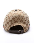 GCCI  GG Canvas Web Hat Size Medium Brown