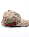GCCI  GG Canvas Web Hat Size Medium Brown