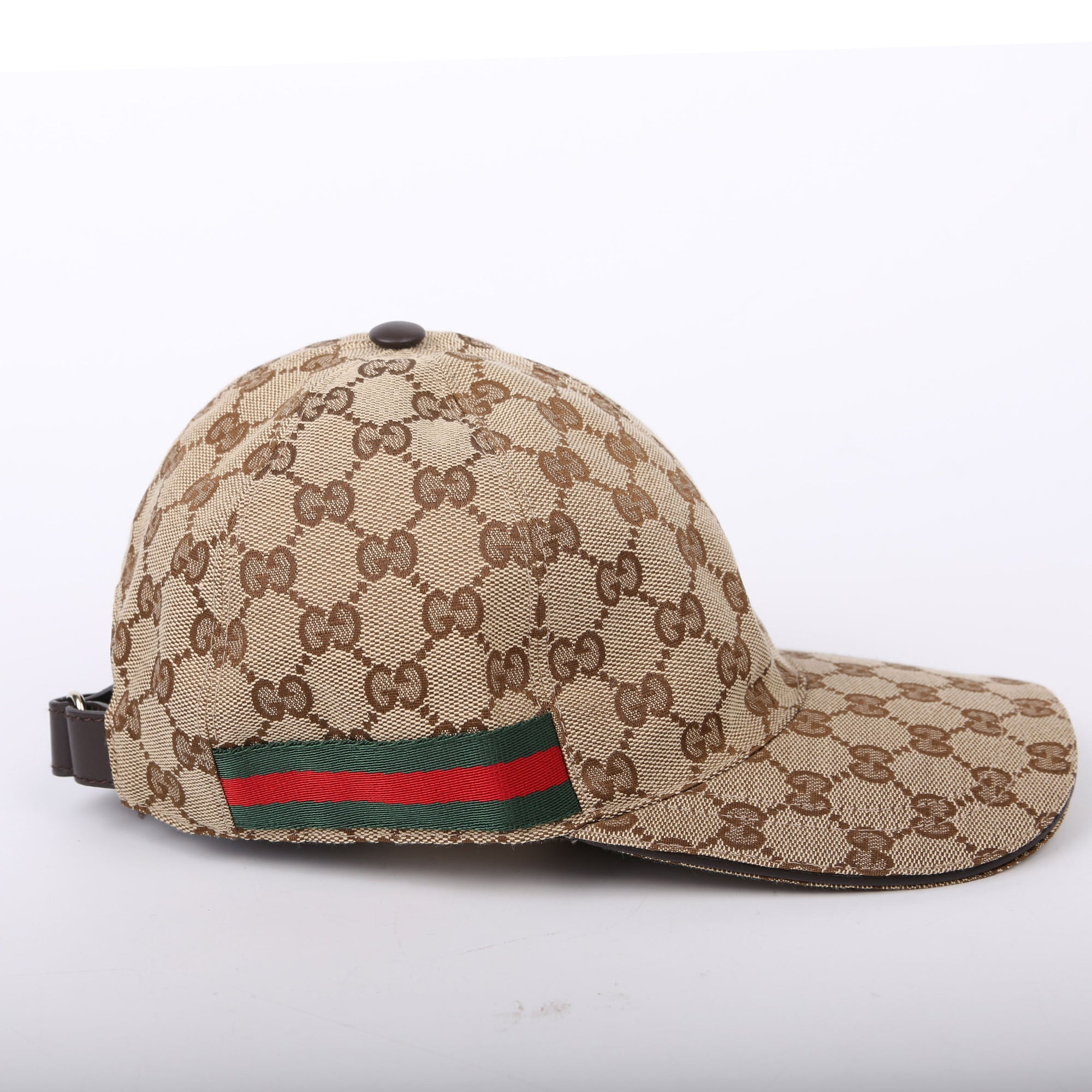 GCCI  GG Canvas Web Cap Size Small Brown