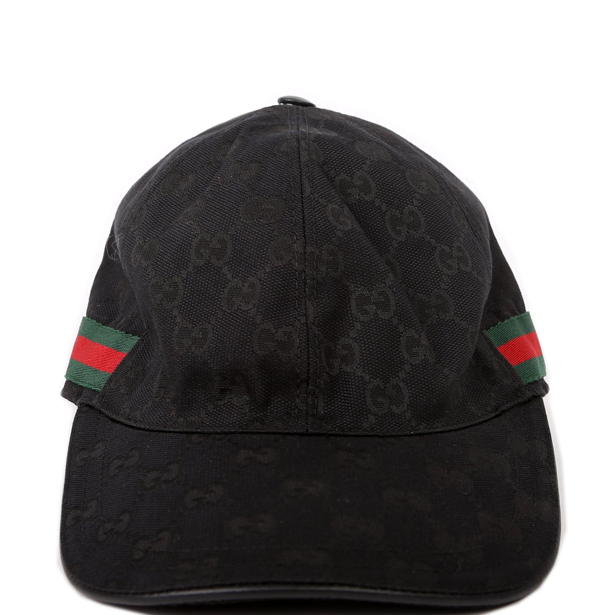GCCI  GG Canvas Web Hat Size Medium Black