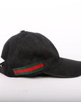 GCCI  GG Canvas Web Hat Size Medium Black