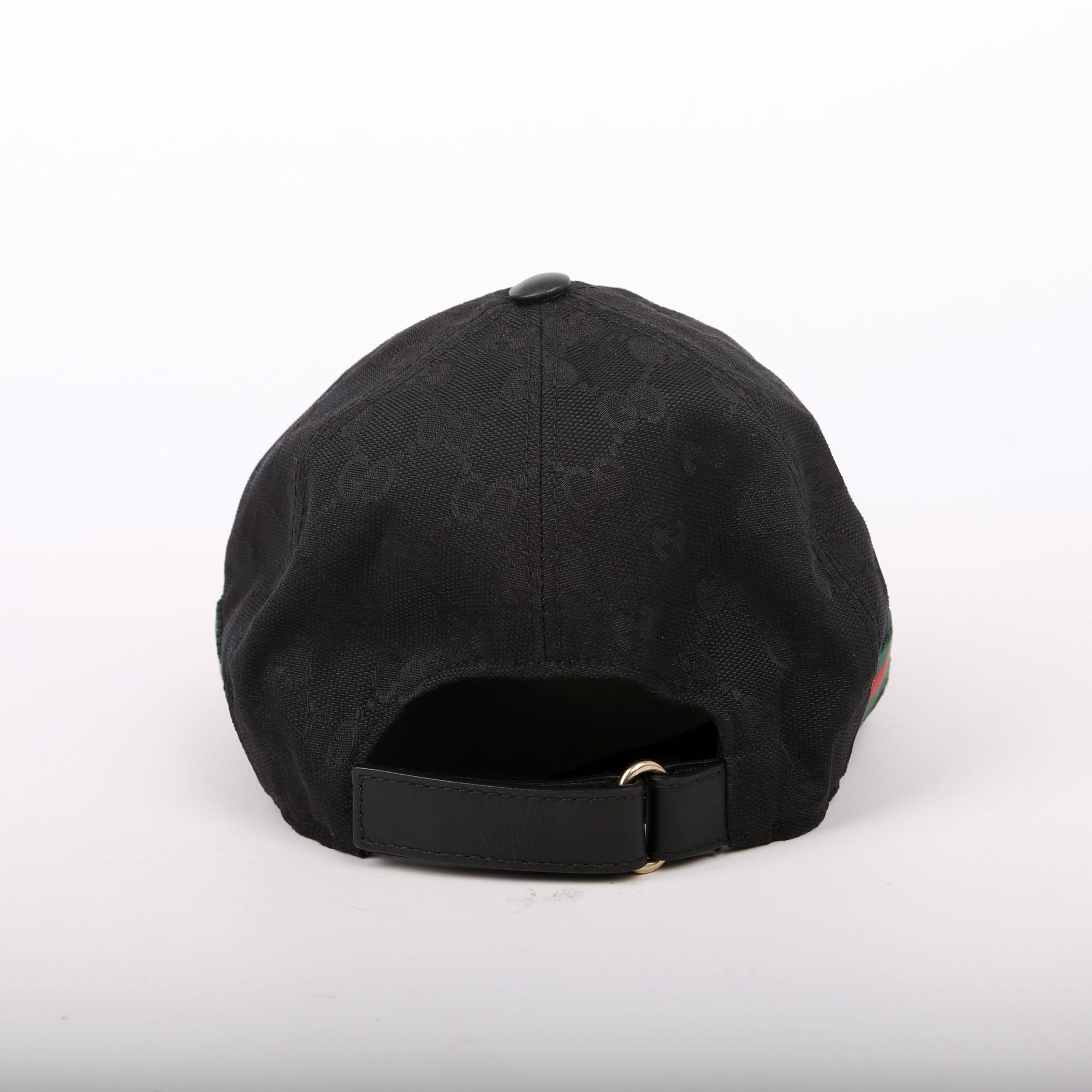 GCCI  GG Canvas Web Hat Size Medium Black