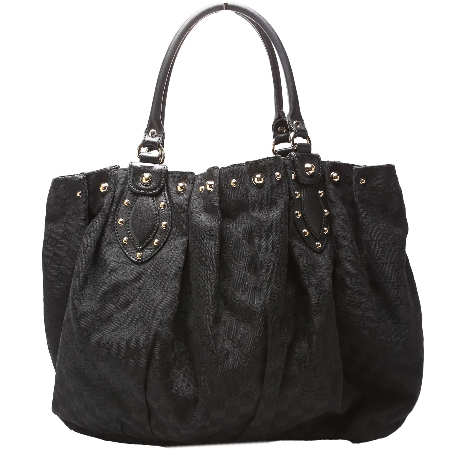 GCCI  GG Canvas Studded Pelham Tote Large Black