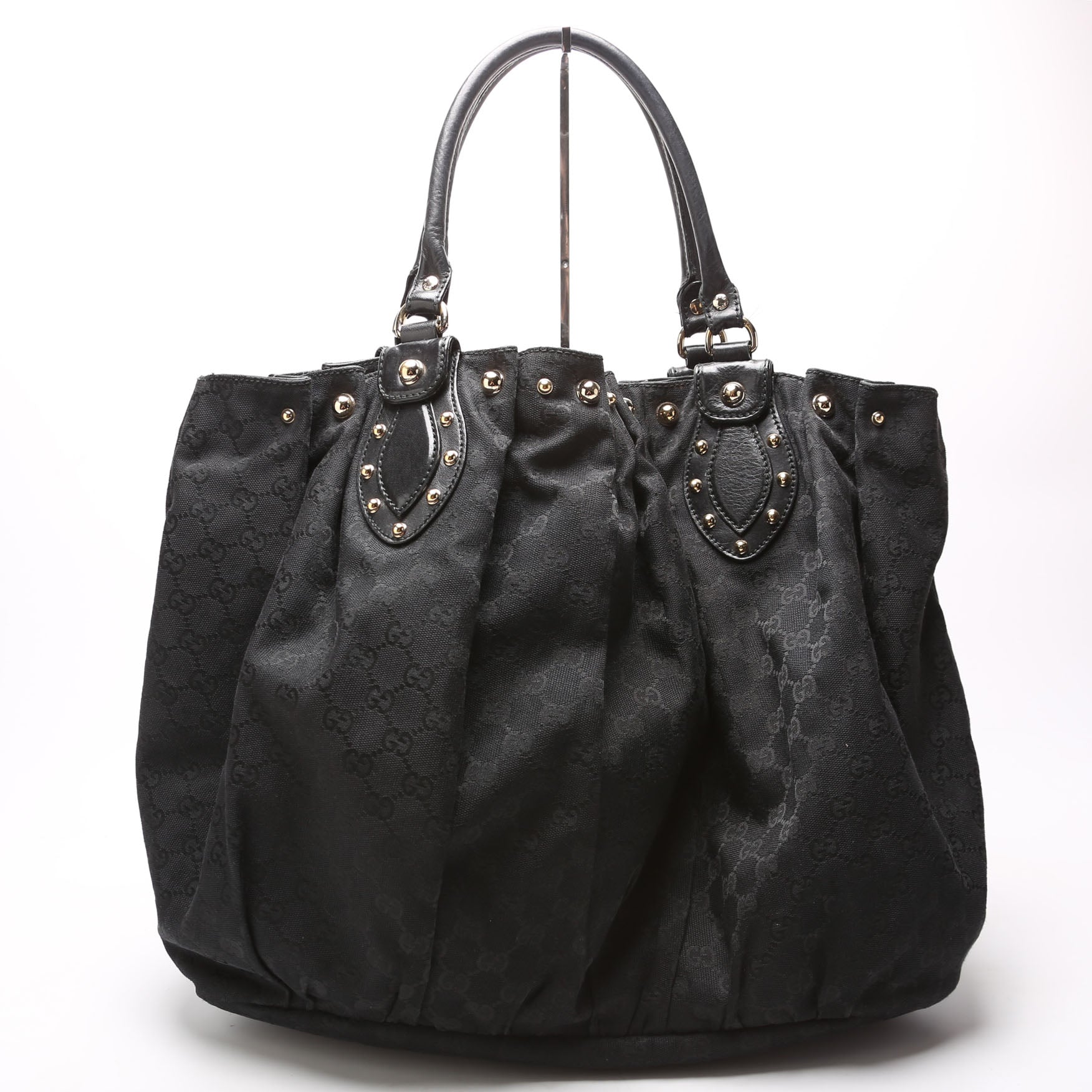 GCCI  GG Canvas Studded Pelham Tote Large Black