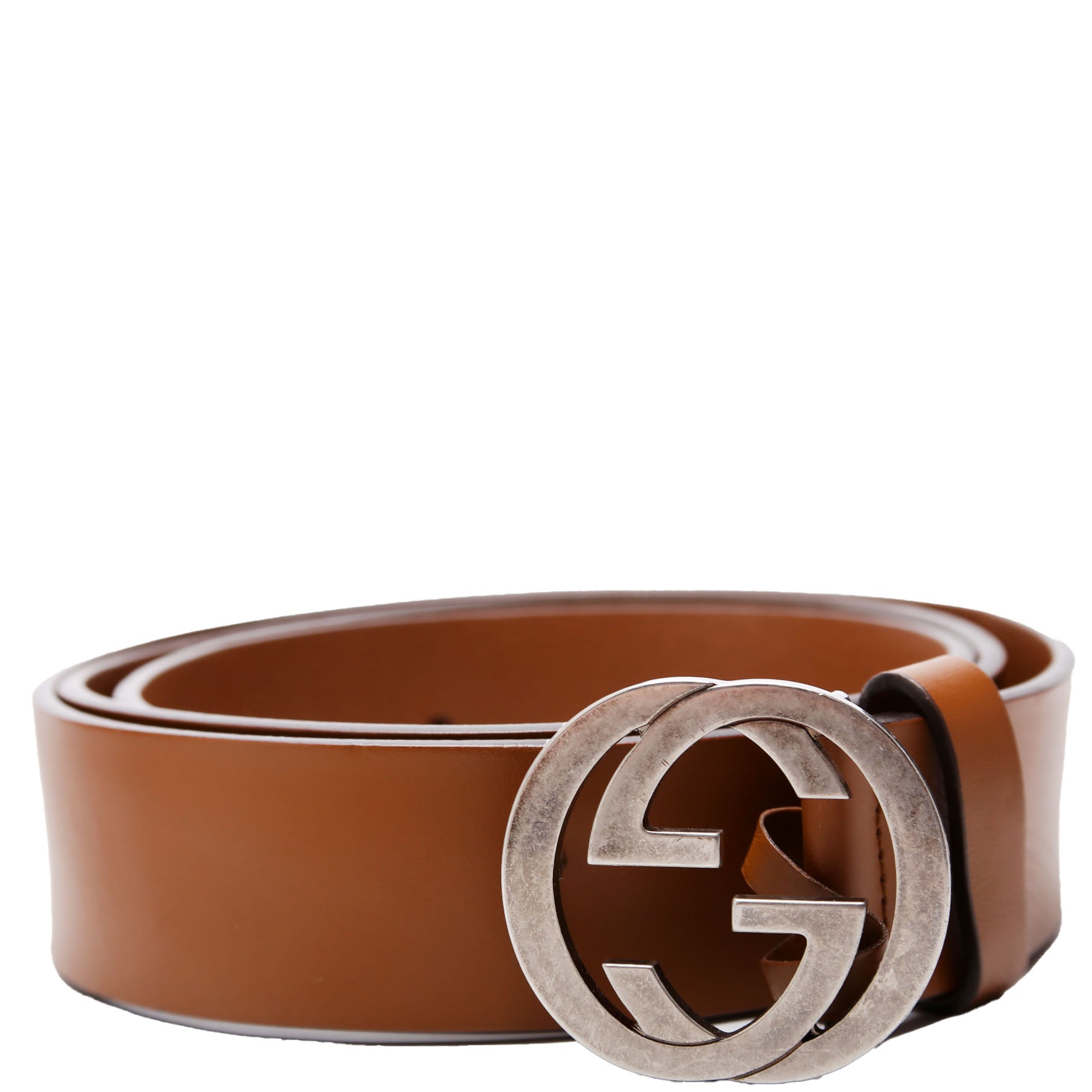 GCCI  Interlocking GG Leather Belt Size / Brown