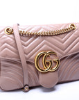 GCCI  Marmont Leather Shoulder Medium Nude