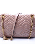 GCCI  Marmont Leather Shoulder Medium Nude
