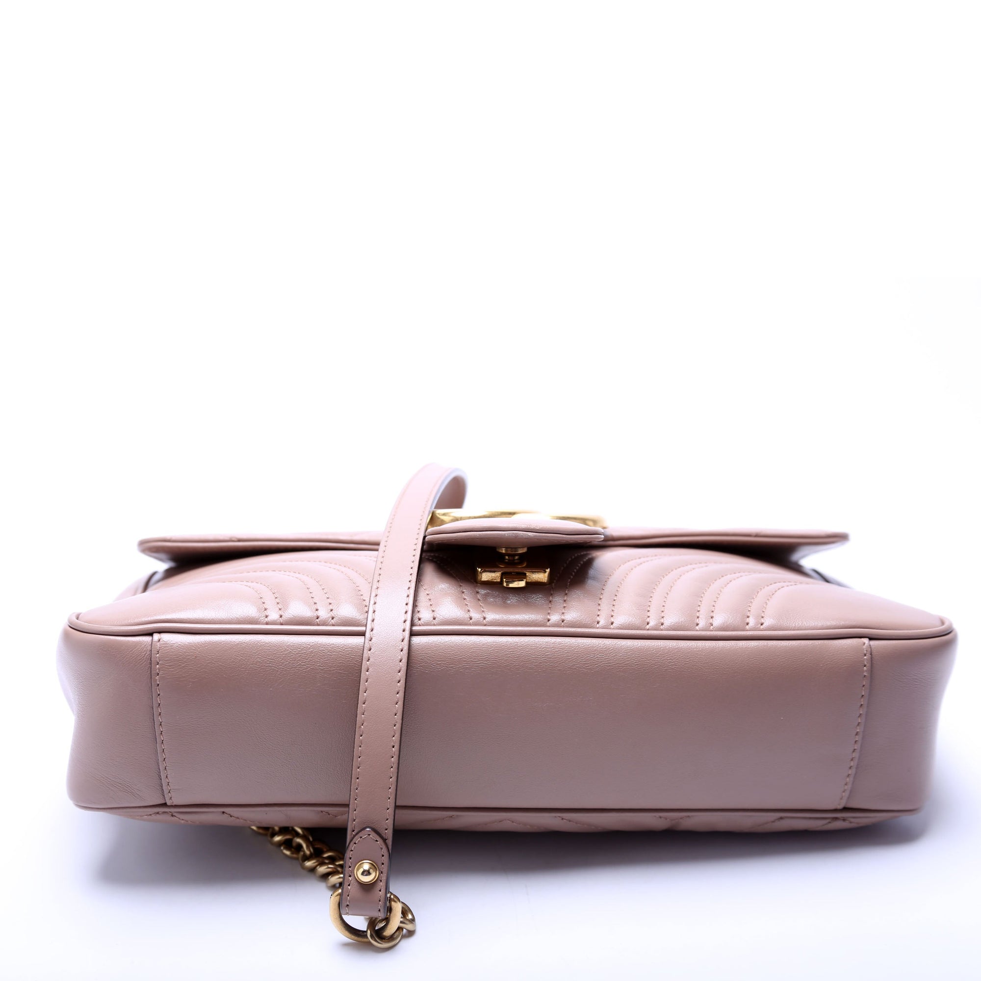 GCCI  Marmont Leather Shoulder Medium Nude