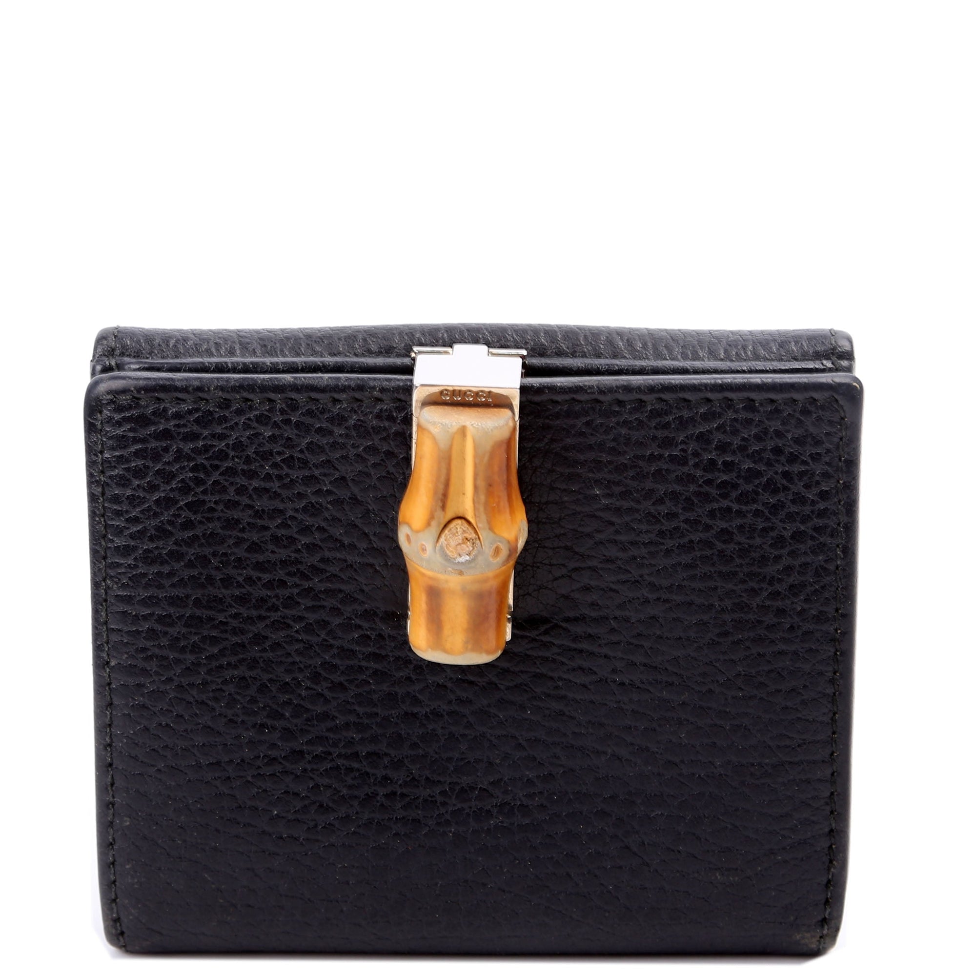 GCCI  Bamboo Compact Wallet Black