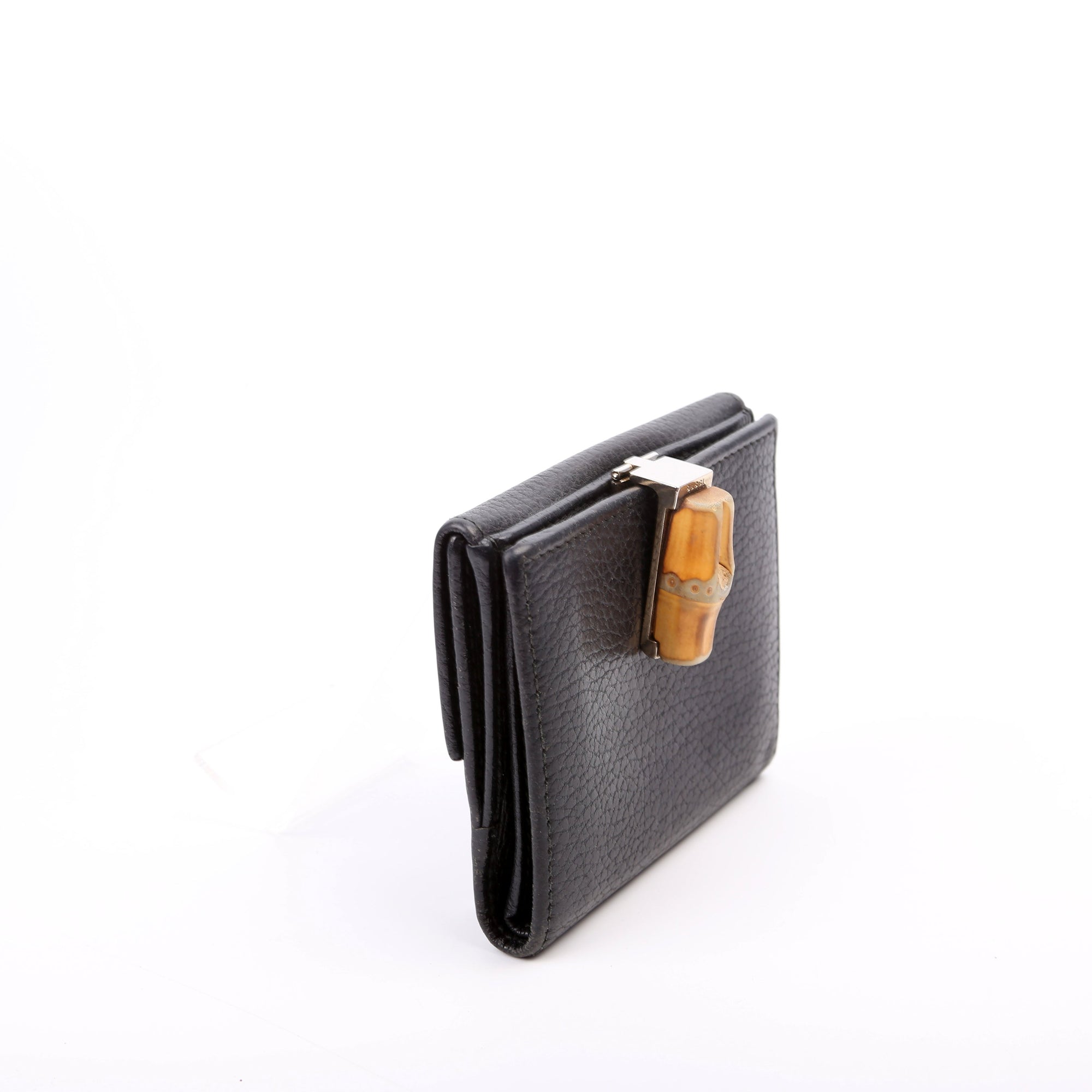 GCCI  Bamboo Compact Wallet Black