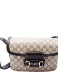 GCCI  GG Supreme  Horsebit Soft Medium Shoulder Bag Black