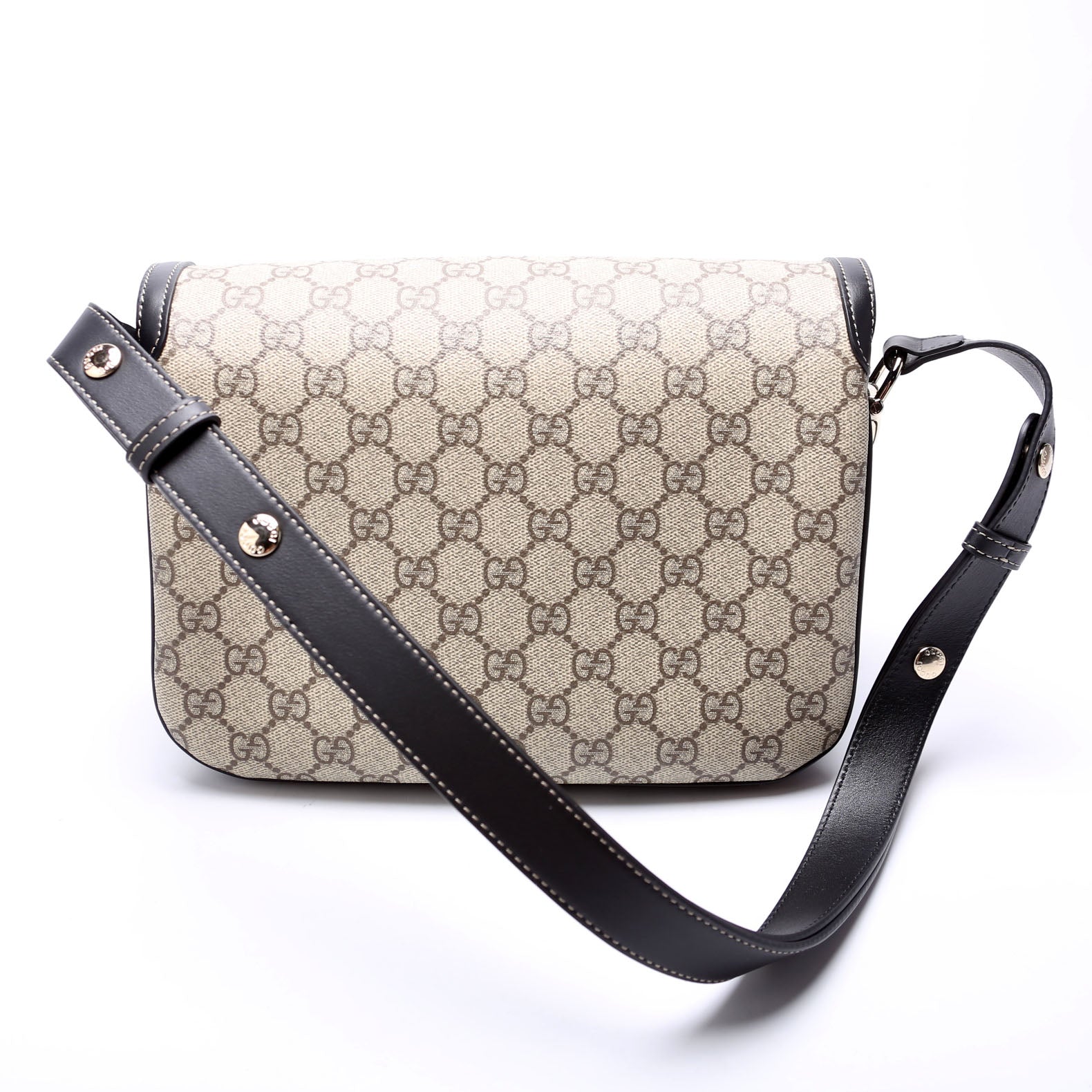 GCCI  GG Supreme  Horsebit Soft Medium Shoulder Bag Black
