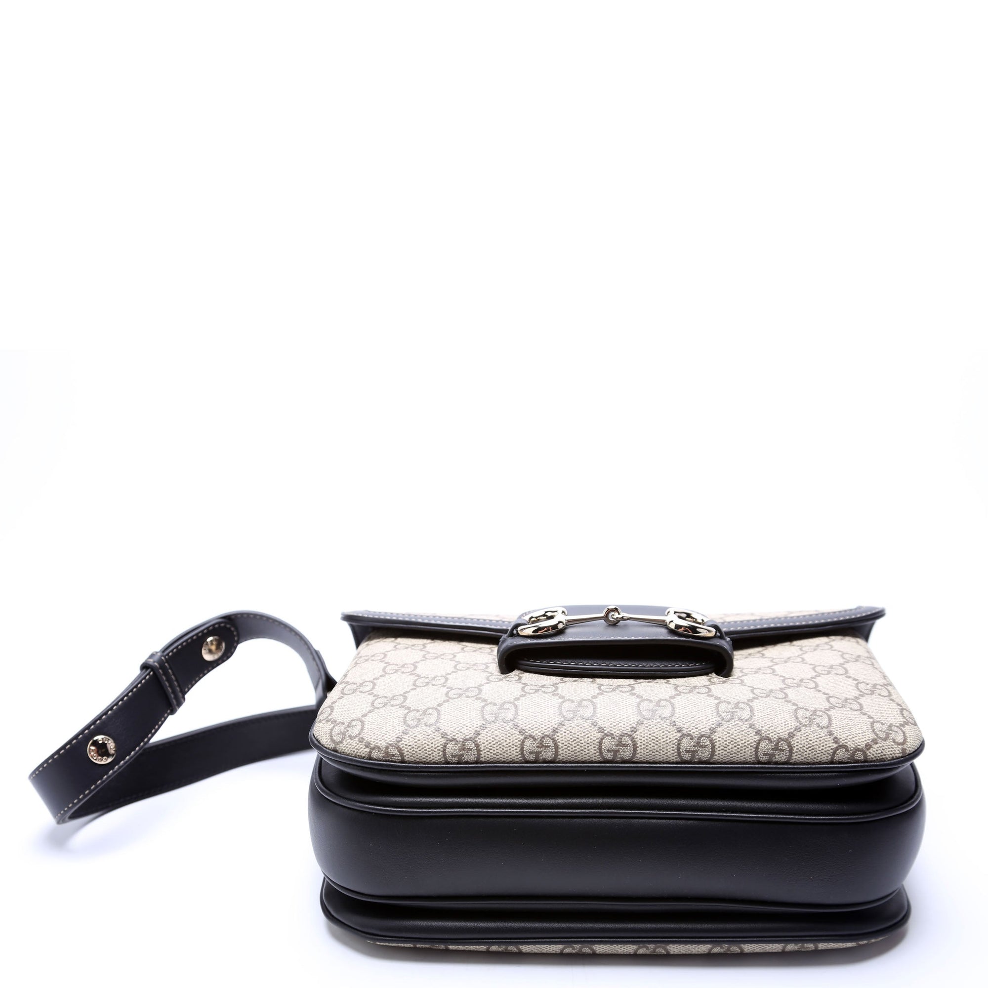 GCCI  GG Supreme  Horsebit Soft Medium Shoulder Bag Black