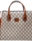 GCCI  GG Canvas Interlocking GG Small Tote Brown