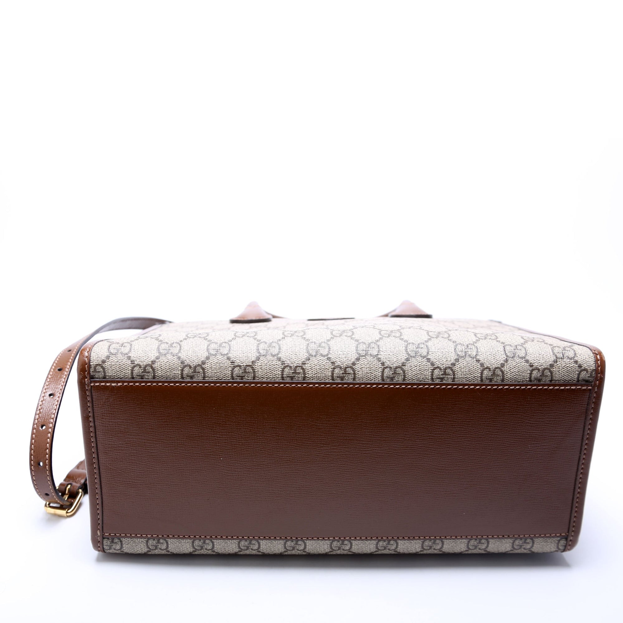 GCCI  GG Canvas Interlocking GG Small Tote Brown