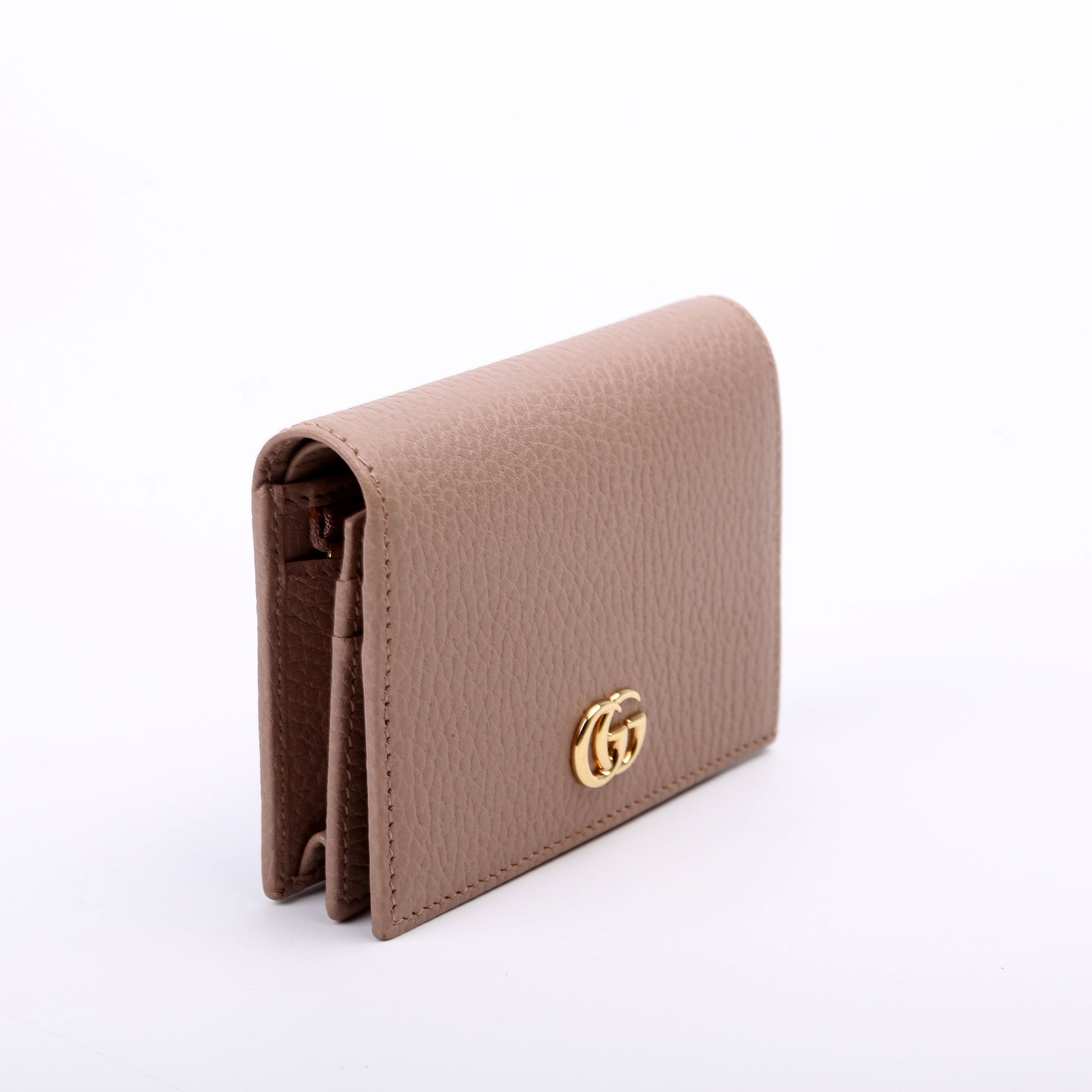 GCCI  GG Marmont Card Case Beige