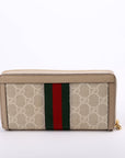 GCCI  GG Supreme Ophidia Zip Wallet Tan