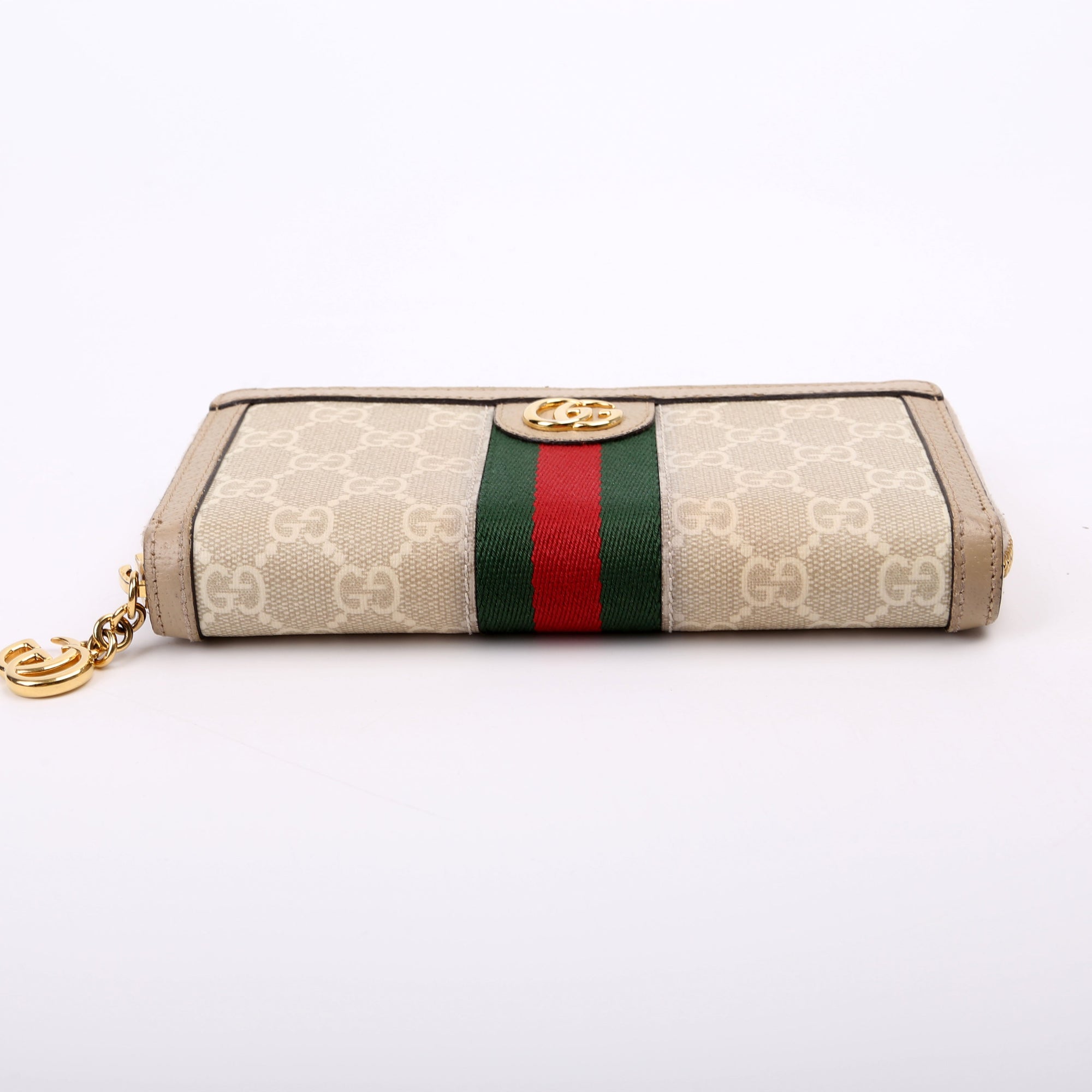 GCCI  GG Supreme Ophidia Zip Wallet Tan